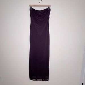 VTG Y2K Charlotte Russe Women's Plum Purple Maxi Dress prom Coquette dead stock